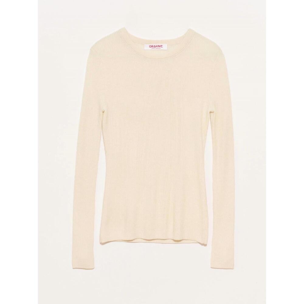 NEW ORGANIC BY JOHN PATRICK women's long sleeve ribbed tee in parchment/ ivory